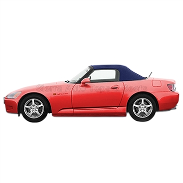 2000-2001 Honda S2000 Convertible Top - Blue Cloth, Plastic Window