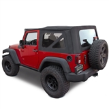 2007-2009 Jeep Wrangler Black Twill Cloth Soft Convertible Top