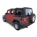 2007-2009 Jeep Wrangler 4 Door Black Twill Cloth Convertible Soft Top