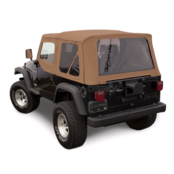 Sierra Offroad TJ Wrangler Soft Top & Upper Door Skins, Saddle Sailcloth | Auto Tops Direct