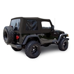 Sierra Offroad 2003-2006 TJ Soft Top and Upper Door Skins, Tinted Windows in Black Sailcloth