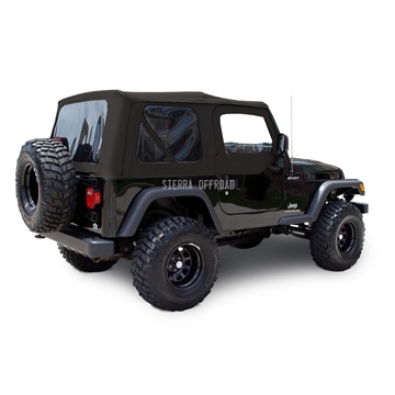 Sierra Offroad Wrangler Soft Top & Door Skins: Black Sailcloth | Auto Tops Direct