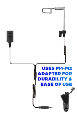 Centurion Coiled Tube Earpiece compatible with M4 - Motorola Multi-Pin
