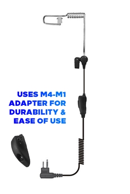 Concierge Coiled Tube Earpiece compatible with M4 - Motorola Multi-Pin two-way radios