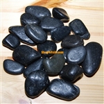 30 lbs Black Polished River Pebble Stone 2"-3"