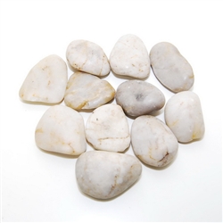 30 lbs White Polished River Pebble Stone 3"-4"