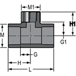 1X3/4 PVC REDUCING TEE SOCXSRFPT SCH 80 W/RING