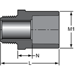 1" PVC REINFORCED MALE ADAPTER RMPTXSOC