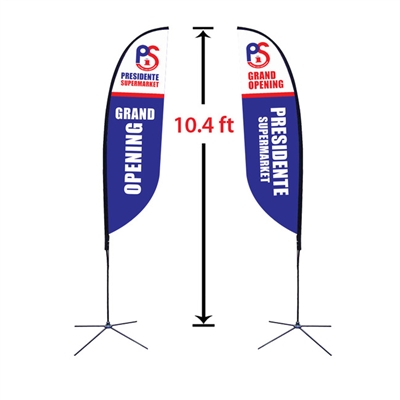 Replacement 23" x 84" Small Double-Sided Feather Flag