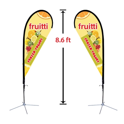 Replacement 23" x 84" Small Double-Sided Tear Drop Flag