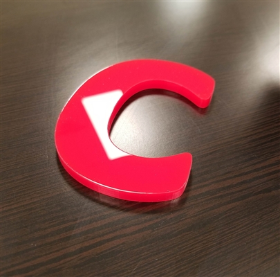 Red Acrylic Laser Cut Letters - 1/8" (3mm) thick with Tape Backing