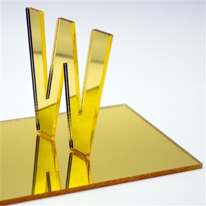 Mirror Gold Acrylic Laser Cut Letters - 1/8" (3mm)