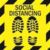 Social Distancing - 12" x 12" Floor Sign (Pack of 6)