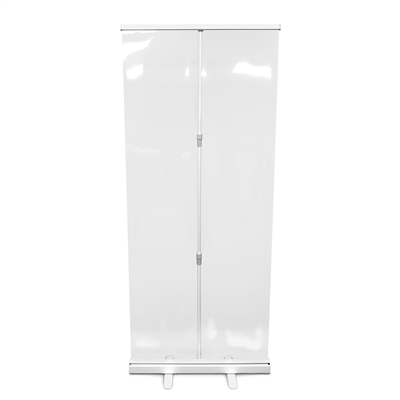 Retractable Roll Up Banner Stand 33" with Sneeze Guard