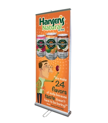 Double Sided 33" Retractable Roll Up Banner Stand with Vinyl Prints