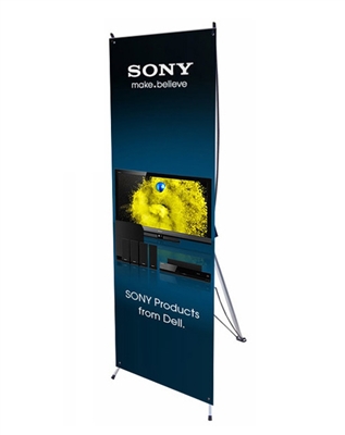 Small X Banner Stand 24" x 63" with Vinyl Print