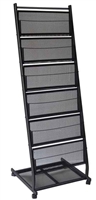 6 Shelf  Mobile Literature Display Rack - Medium