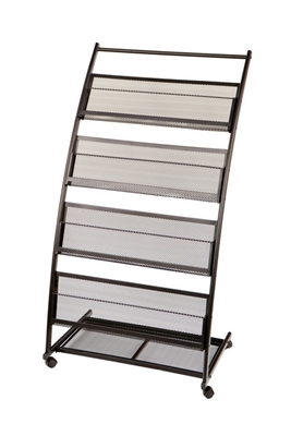 4 Shelf Mobile Literature Display Rack