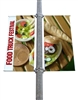 Street Pole Banner Brackets 18" Double Set with (2) 18" x 36" Vinyl Banners