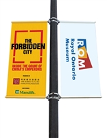 Street Pole Banner Brackets 24" Double Set  with (2) 24" x 30" Vinyl Banners