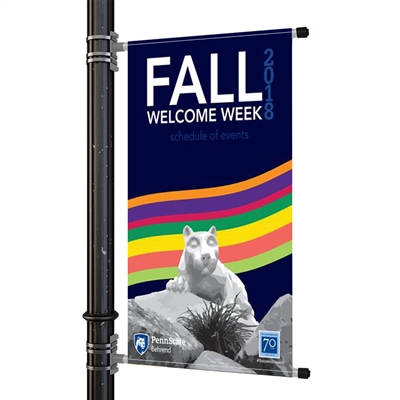 Street Pole Banner Brackets 24" with 24" x 36" Vinyl Banner