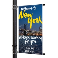 Street Pole Banner Brackets 30" with 30" x 36" Vinyl Banner