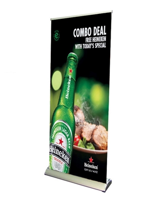 Premium Retractable Roll Up Banner Stand 33" with Vinyl Print