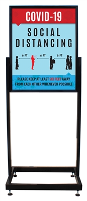 Social Distancing - Heavy Duty Poster Sign Holder Floor Stand 22" x 28" with Print