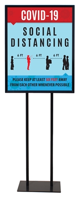 Social Distancing - Poster Sign Holder Floor Stand 22" x 28" with Print
