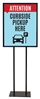 Curbside Pickup Here - Poster Sign Holder Floor Stand 22" x 28" with Print