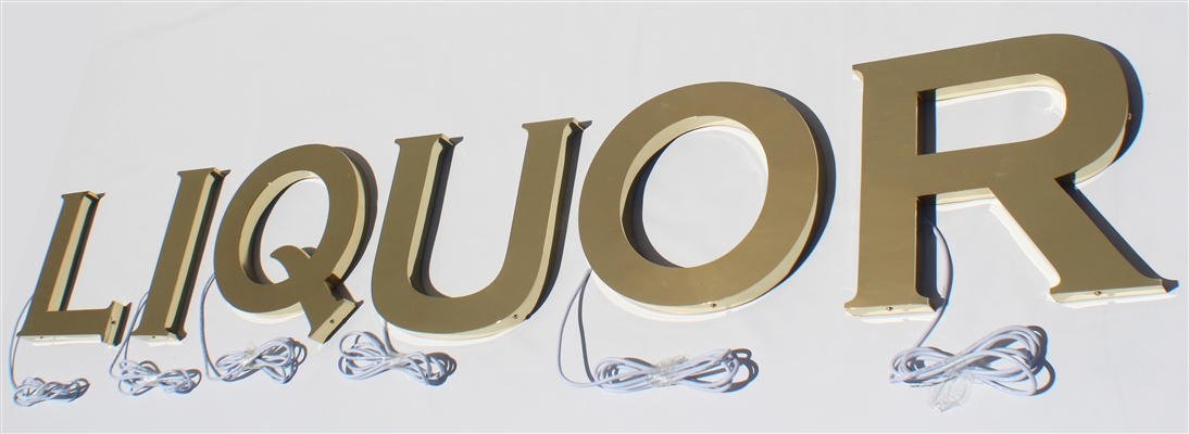 Halo/ Back Lit Polished Gold Stainless Steel Letters for Indoor & Outdoor Signage - 64"W X 12"H