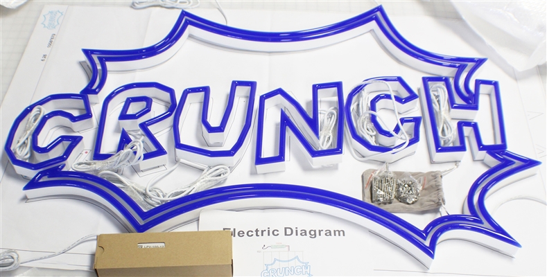 Blue Acrylic Faux Neon Letters for Indoor & Outdoor Signage - 39"W X 26"H