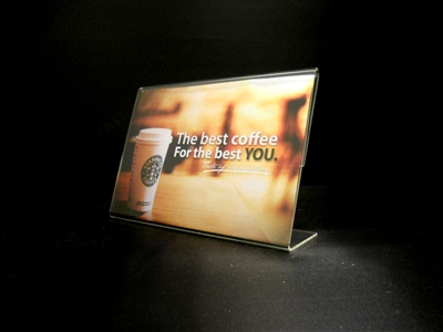 Acrylic Slant Back Display Sign Holder 6" x 4"