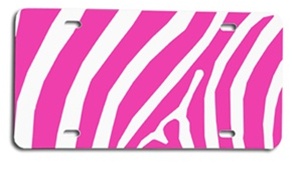 License Plate Blank Pink Zebra