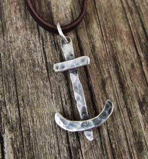 Hammered Anchor Necklace