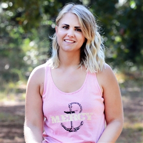 Coral Mini Stripe Gathered Tank Top - Mercy Anchor