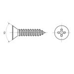 316 Stainless Steel Screw Cross Recessed Countersu