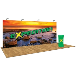 The Expedition 20 FT Trade Show Tension Fabric Display with Flooring [Kit]