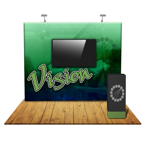 Vision 10 FT Straight Fabric Trade Show Display with Monitor Mount [KIT]