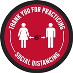 Social Distancing 6ft Apart Adhesive Floor Decals - 24" x 24"