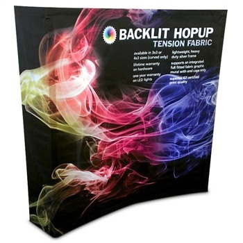 Backlit HopUp 8 ft (3x3) Curved Tension Fabric Display [Replacement Graphics]