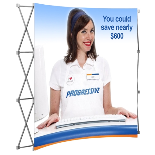 HopUp 8 ft (3x3) Curved Tension Fabric Display [Replacement Graphics]