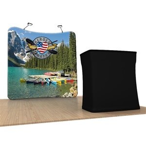 Waveline 8 ft Curved Tension Fabric Backwall Display [Kit]