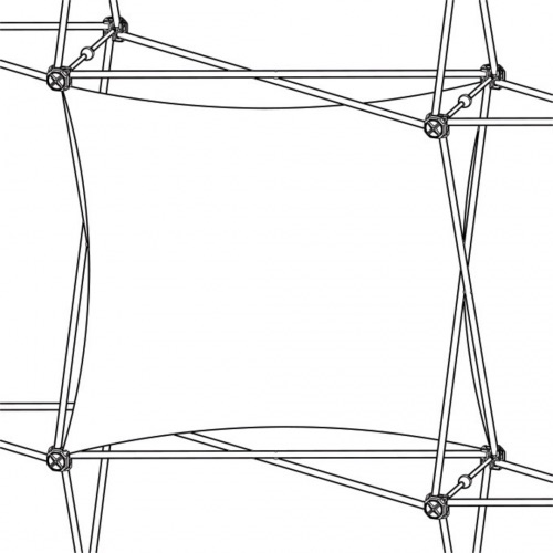 Xclaim [1X1 Quad] Horizontal Twist Fabric Popup Display [Graphic Only]