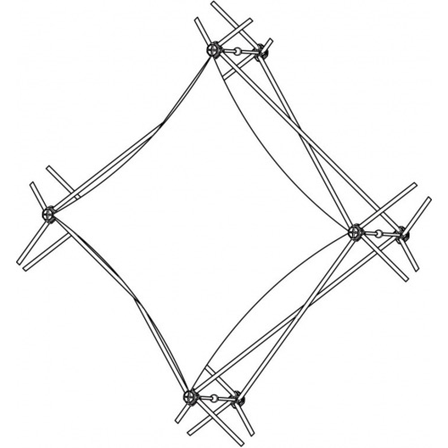 Xclaim [1X1 Quad] Pyramid Flat Diamond Fabric Popup Display [Graphic Only]