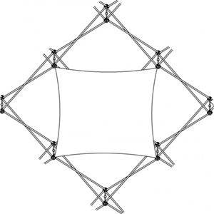 Xclaim [2X2 Quad] Pyramid Flat Popup Display [Graphic Only]