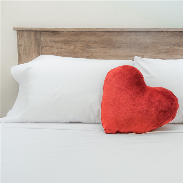Soft throw heart pillow made in America from Luster Loft fleece.