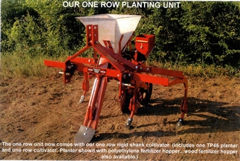 Covington TP-46 Single Row Planter mounted on a Pittsburgh style cultivator with five rigid shanks