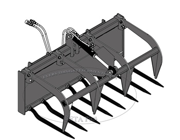 FFC Manure Fork with Grab for Compact tractor loaders