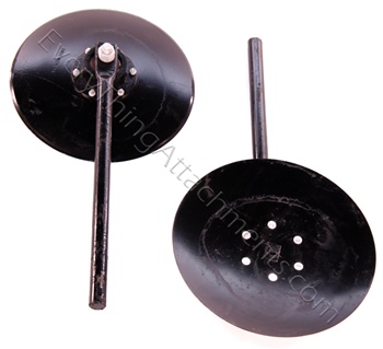 Pair of 14" Discs on hubs with stems have sealed bearings, 22" stems, (1 1/4" diameter) and 14" diameter discsfor Everything Attachments Tractor Garden Bedders